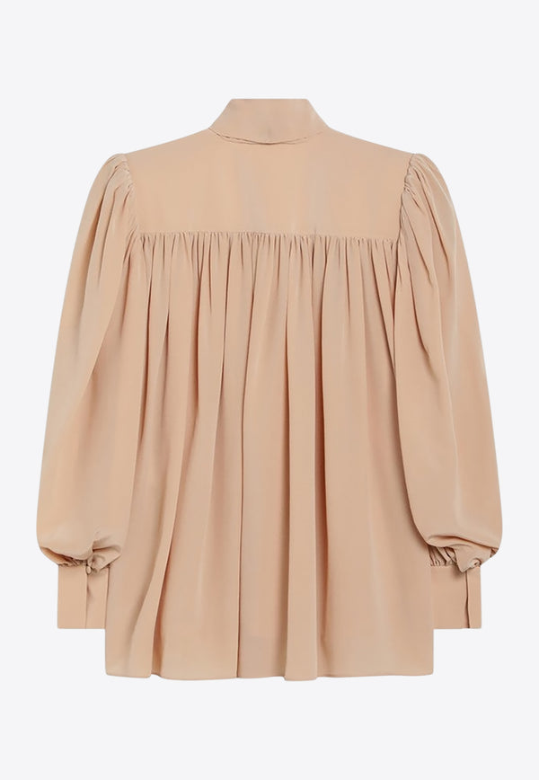 Chloé Silk Tied Blouse Sand CH25WHT05005/R_CHLOE-285