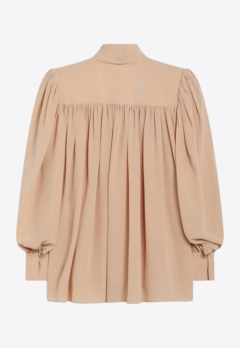 Chloé Silk Tied Blouse Sand CH25WHT05005/R_CHLOE-285