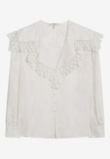 Chloé Lace-Trimmed Blouse  White CH25WHT15323/R_CHLOE-107