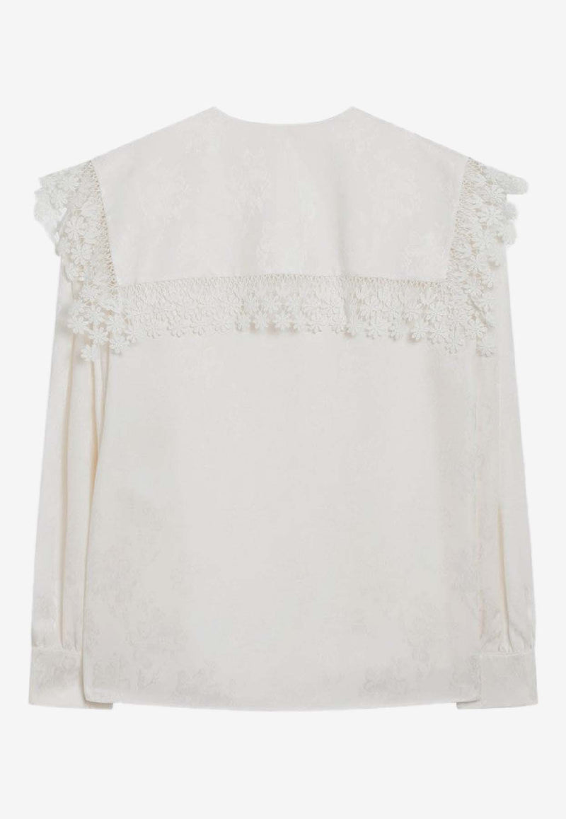 Chloé Lace-Trimmed Blouse  White CH25WHT15323/R_CHLOE-107