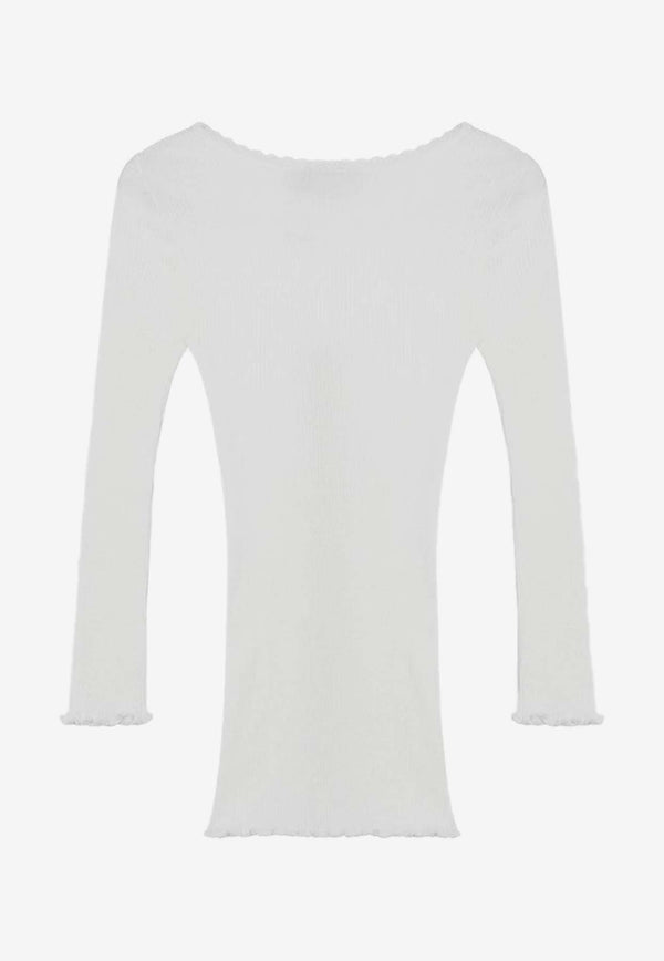 Chloé Ribbed Knit Fitted Cardigan White CH25WJC01185/R_CHLOE-101