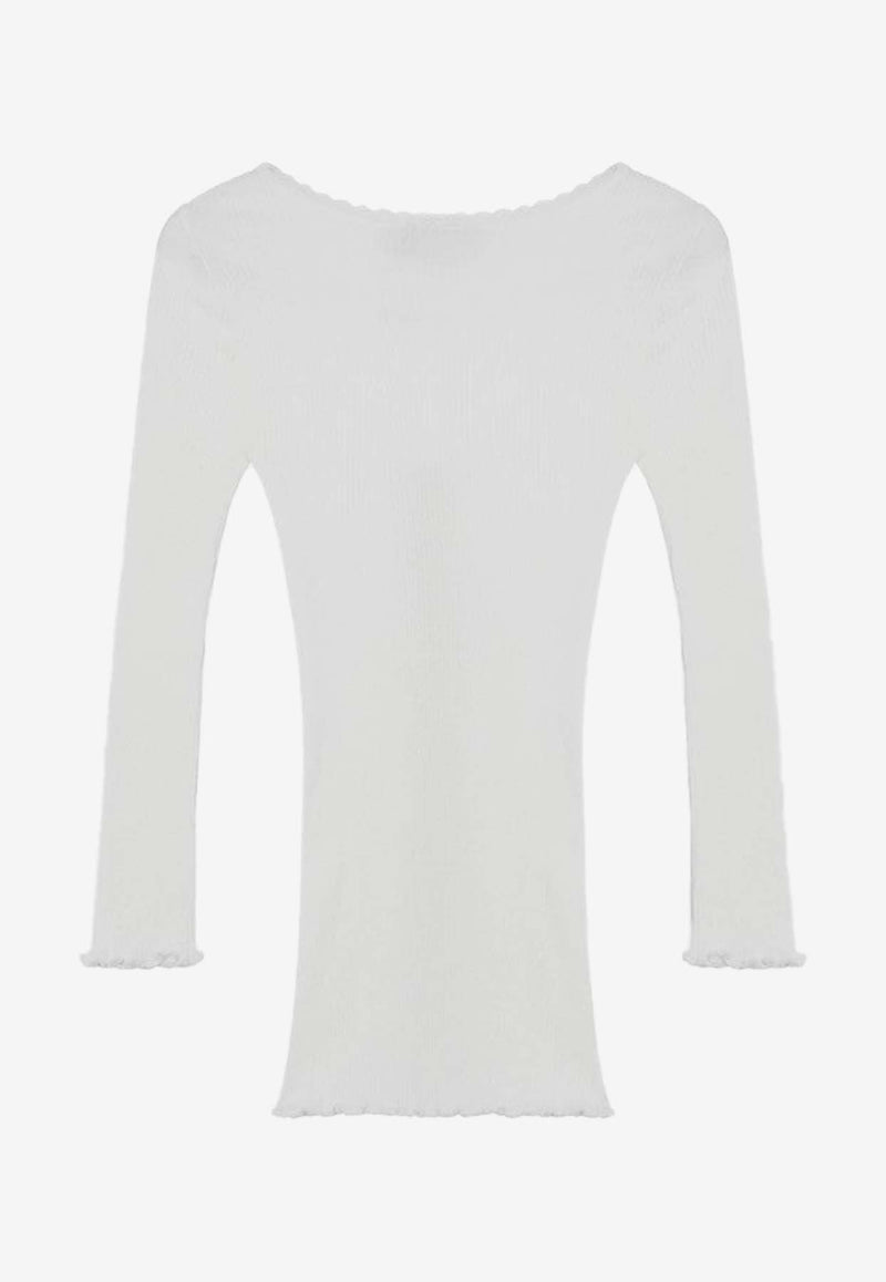 Chloé Ribbed Knit Fitted Cardigan White CH25WJC01185/R_CHLOE-101