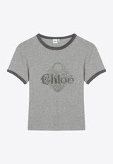 Chloé Logo Print Slim T-shirt Gray CH25WJH03195/R_CHLOE-01B