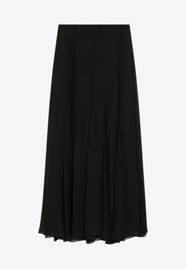 Chloé Silk Pleated Midi Dress Black CH25WJU20001/R_CHLOE-001