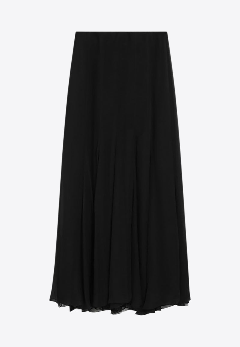 Chloé Silk Pleated Midi Dress Black CH25WJU20001/R_CHLOE-001
