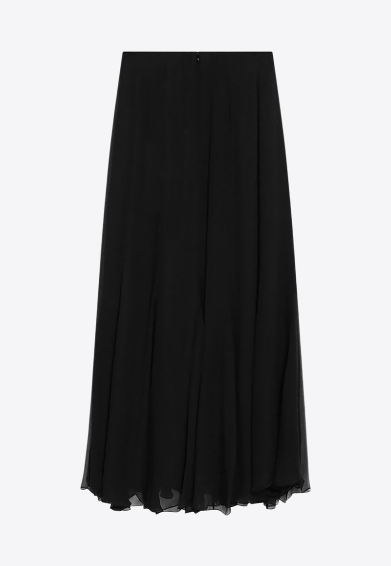 Chloé Silk Pleated Midi Dress Black CH25WJU20001/R_CHLOE-001