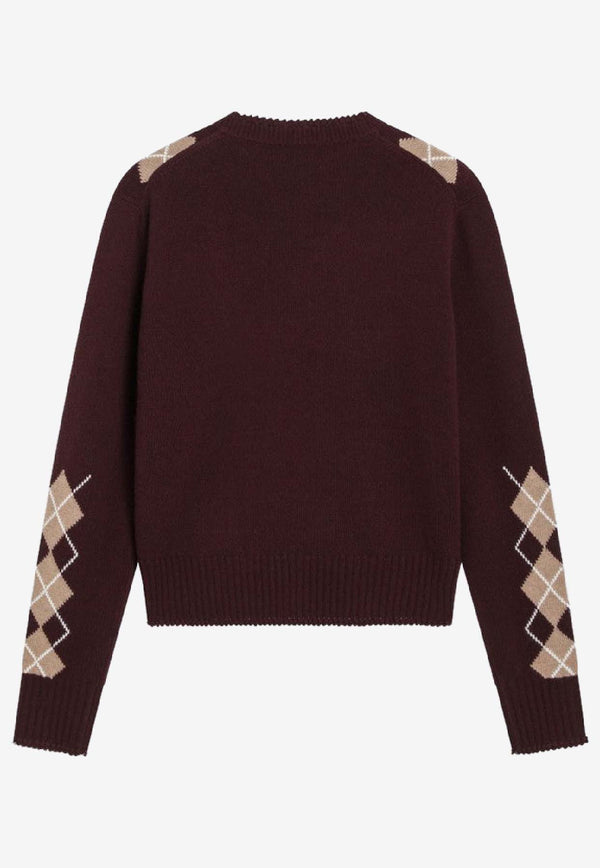 Chloé Argyle Wool Knit Sweater Burgundy CH25WMP01580/R_CHLOE-601