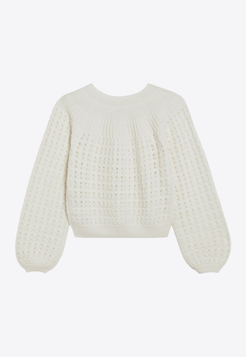 Chloé Knitted Cropped Cardigan White CH25WMP07590/R_CHLOE-107