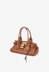 Chloé Paddington Grained Leather Top Handle Bag Camel CH25WS802P75 209