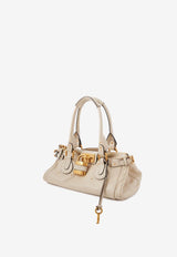 Chloé Paddington Grained Leather Top Handle Bag Cream CH25WS802P75 20S