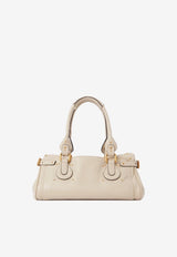 Chloé Paddington Grained Leather Top Handle Bag Cream CH25WS802P75 20S
