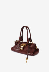 Chloé Paddington Grained Leather Top Handle Bag Brown CH25WS802P75 27M
