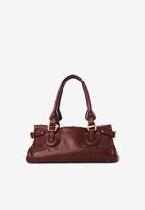 Chloé Paddington Grained Leather Top Handle Bag Brown CH25WS802P75 27M