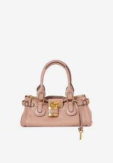 Chloé Paddington Grained Leather Top Handle Bag Pink CH25WS802P75 6I4