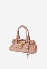 Chloé Paddington Grained Leather Top Handle Bag Pink CH25WS802P75 6I4