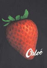 Chloé Strawberry Print T-shirt Black CH26AJH08289 070