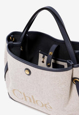 Chloé Small Clover Canvas Tote Bag Navy CH26AS656S63 44C
