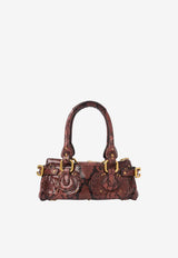 Chloé Small Paddington Bag in Python-Effect Leather Brown CH26AS805S76 623