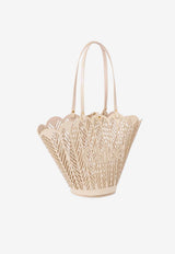 Chloé Soleil Basket Bag in Patent Calfskin Cream CH26AS944S13 27J