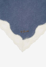 Chloé Poetic Square Scarf in Silk & Lace Gray CH26ATC04SLA 073