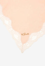 Chloé The Poetic Square Scarf in Silk & Lace Pink CH26ATC04SLA 6H6