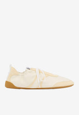 Chloé Kick Nylon and Suede Sneakers Cream CH26S15RVQ 24U