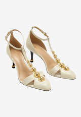 Chloé Cleia 70 Studded Leather Pumps Eggshell CH26S16QRC 122