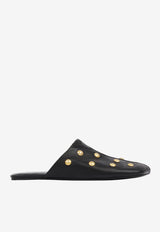 Chloé Rita Studded Leather Flat Mules Black CH26S16SUR 001