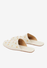 Chloé Rita Studded Leather Mules Eggshell CH26S16SUR 122