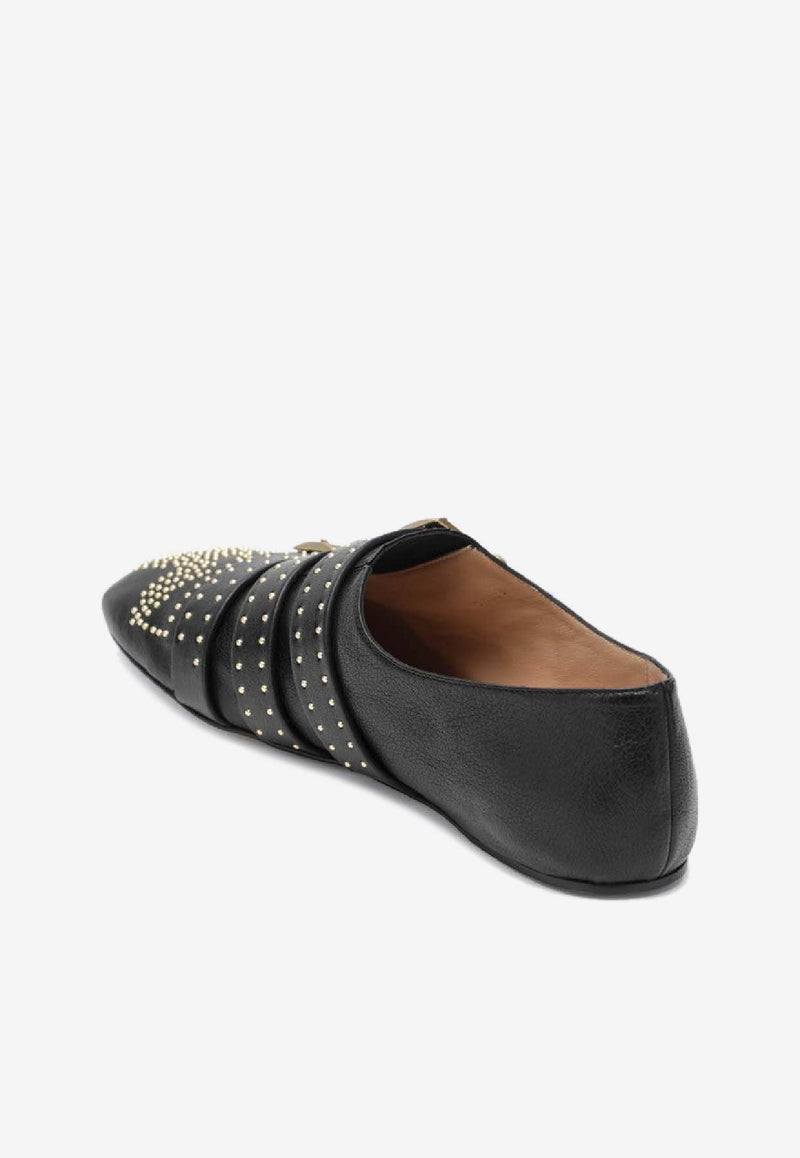 Chloé Susanna Studded Leather Loafers Black CH26S16YUR/S_CHLOE-001