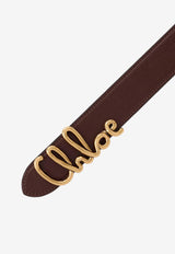 Chloé Iconic Logo Leather Belt Brown CH26SBB14BLB 27M
