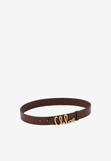 Chloé Iconic Logo Leather Belt Brown CH26SBB14BLB 27M
