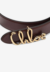 Chloé Iconic Logo Leather Belt Brown CH26SBB14BLB/S_CHLOE-27M