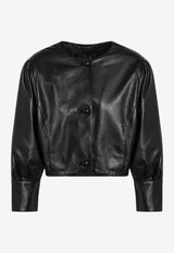 Chloé Cropped Leather Jacket Black CH26SCV97203/S_CHLOE-001