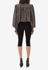 Chloé Polka Dots Silk Jacquard High-Neck Top Black CH26SHT90300 915
