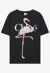 Chloé Flamingo Print Oversized T-shirt Black CH26SJH20807/S_CHLOE-070