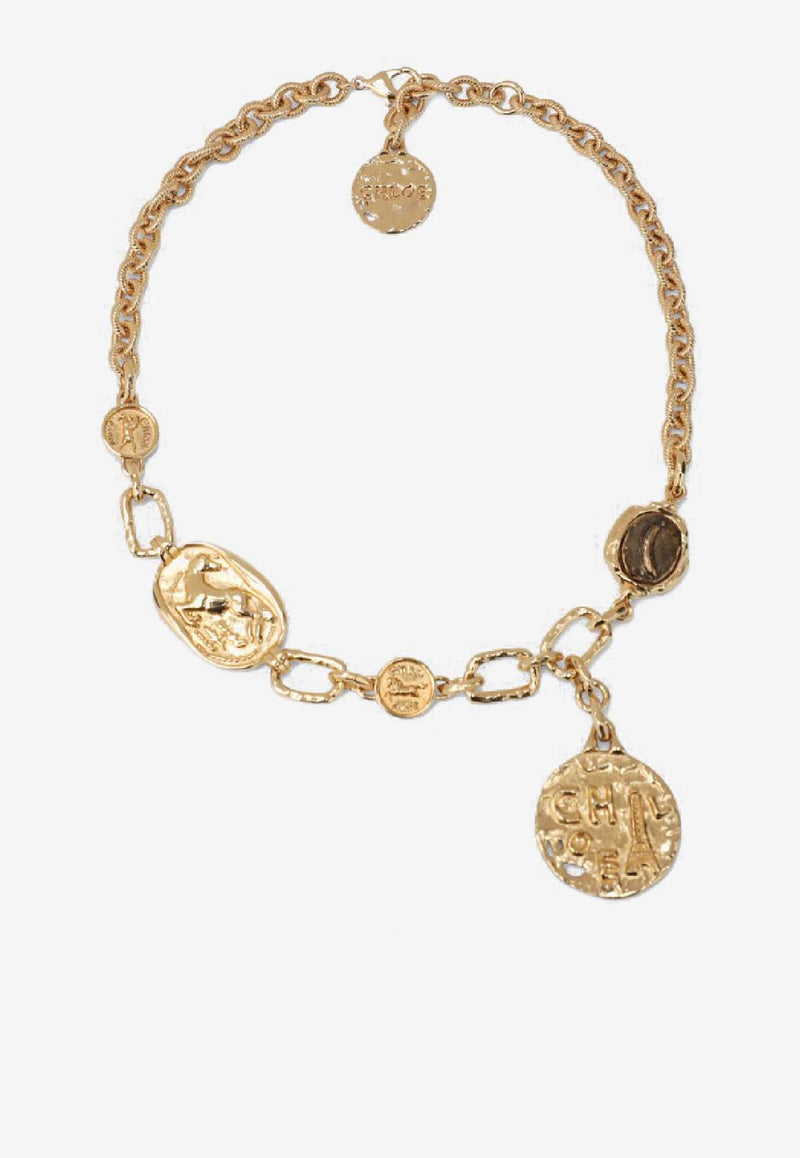 Chloé Medals Choker Necklace Gold CH26SJN10CB7/S_CHLOE-9HA