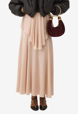 Chloé Fluid Layered Midi Skirt Pink CH26SJU02008 6K7