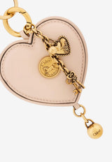 Chloé Symbols Heart Leather Bag Charm Pink CH26SK207R25 6J5