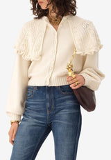 Chloé Wool and Cashmere Cape Cardigan Cream CH26SMC02560 107
