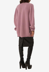 Chloé Generous Wool and Cashmere Logo Cardigan Mauve CH26SMC06710 51J