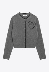 Chloé Heart Logo Wool Cardigan Gray CH26SMC08710/S_CHLOE-012