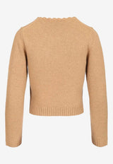 Chloé Logo Intarsia Knit Sweater Beige CH26SMP28560 218