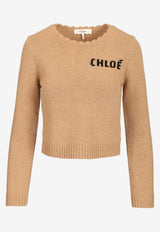 Chloé Logo Intarsia Knit Sweater Beige CH26SMP28560 218