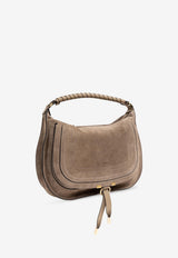 Chloé Marcie Suede Shoulder Bag Taupe CH26SS881P37 20E