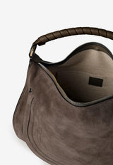 Chloé Marcie Suede Shoulder Bag Brown CH26SS881P37 24X