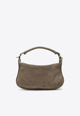 Chloé Small Marcie Suede Shoulder Bag Taupe CH26SS882P37/S_CHLOE-20E