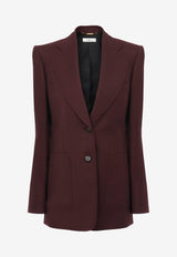 Chloé Wool Single-Breasted Tailored Blazer Eggplant CH26SVE75164 56B