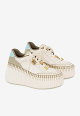 Chloé Nama Platform Wedge Sneakers White CH26U02IWW 32G