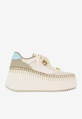 Chloé Nama Platform Wedge Sneakers White CH26U02IWW 32G